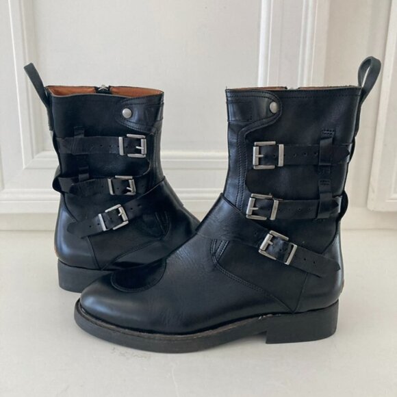 UIB We The Free Dusty Buckle Black Leather Boots Sz 39.5